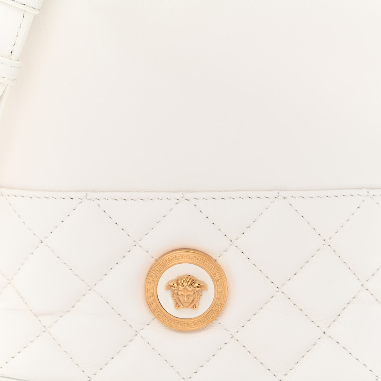 Versace Nappa Quilted Medusa Bucket Bag White 8 of 10