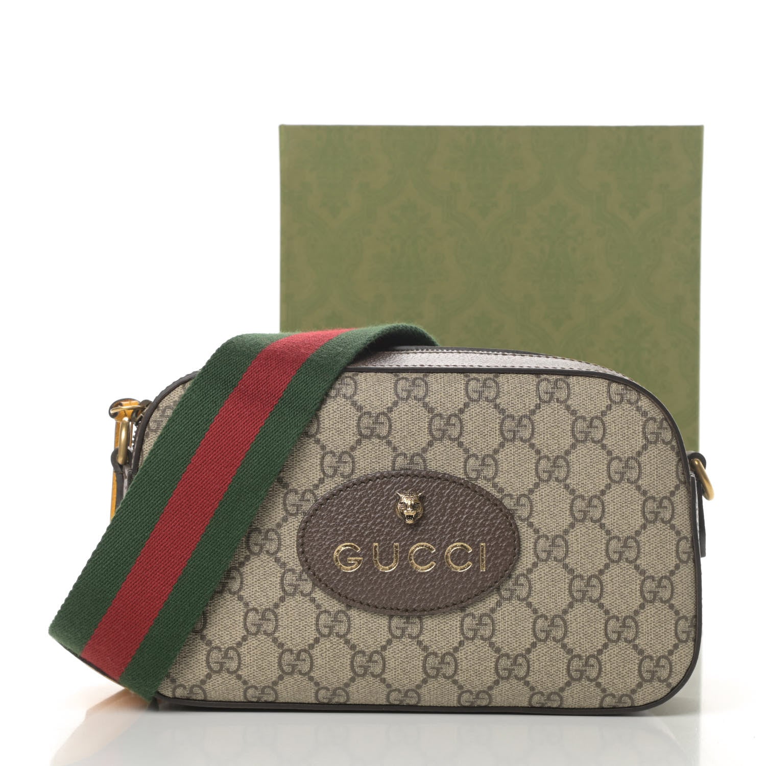 Gucci GG Supreme Monogram Web Neo Vintage Shoulder Bag Beige New Acero Crop 11 of 11