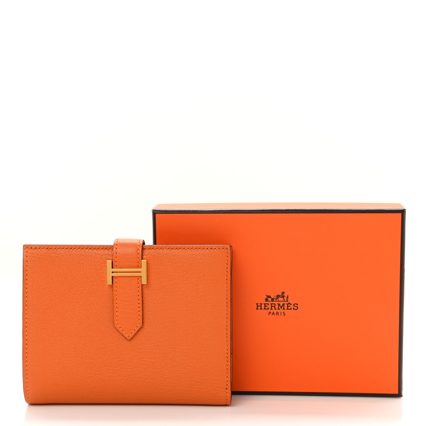 Chevre Mysore Bearn Compact Wallet Abricot