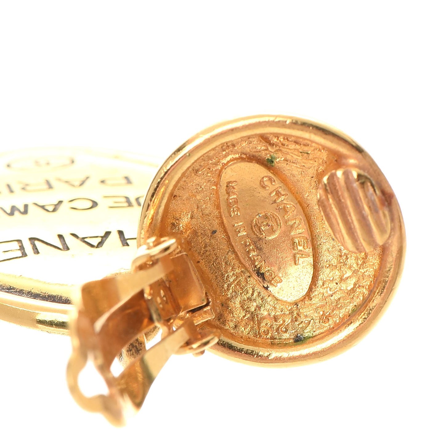 31 Rue Cambon CC Clip On Drop Earrings Gold