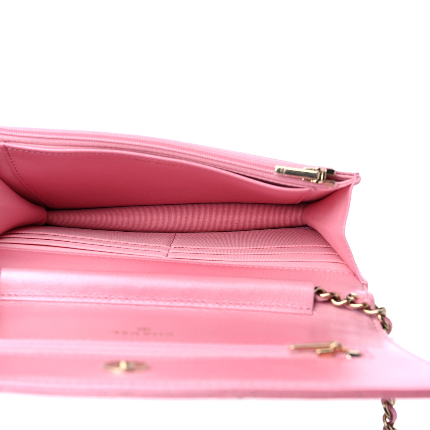 Chanel Iridescent Caviar Quilted Wallet on Chain WOC Rose Pink 5 of 11