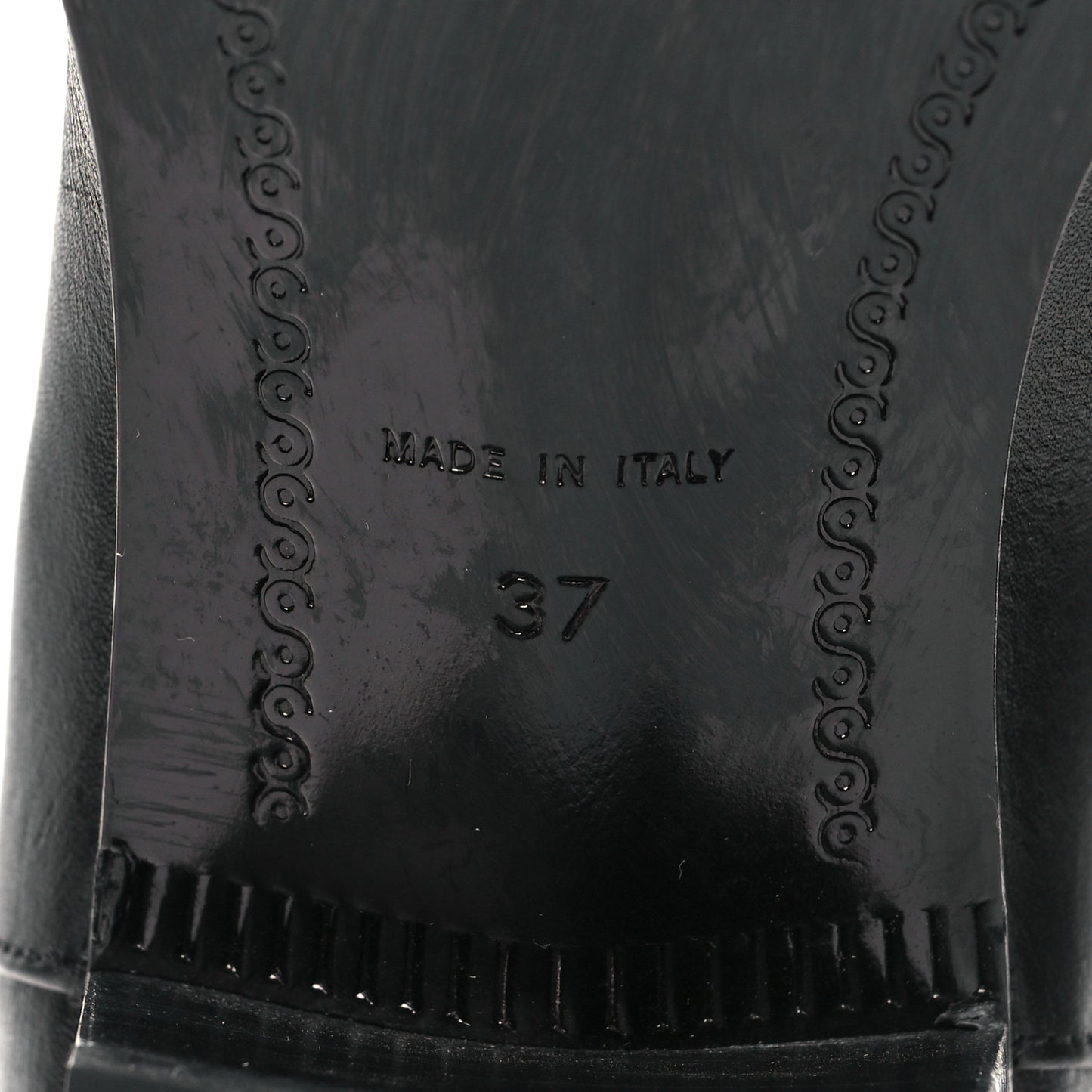 Shiny Calfskin CC Mid Calf Boots 37 Black