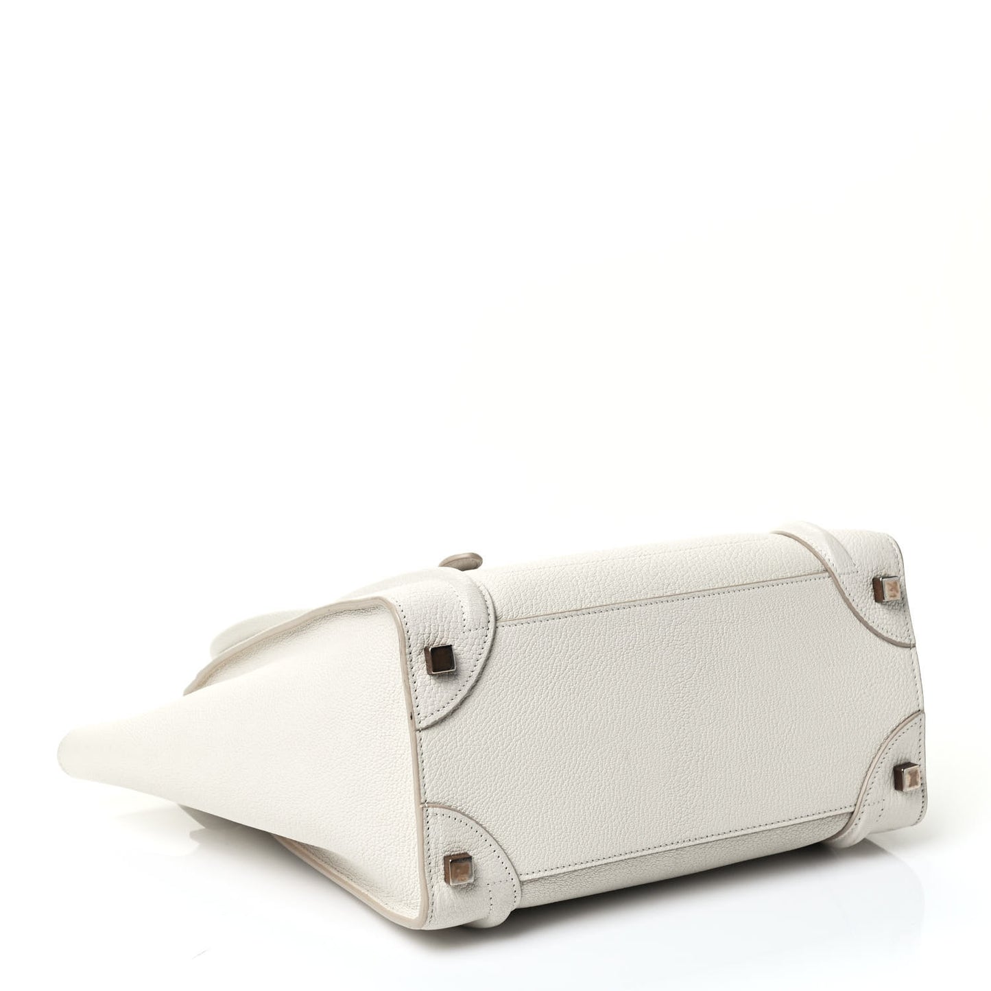 Drummed Calfskin Micro Luggage White