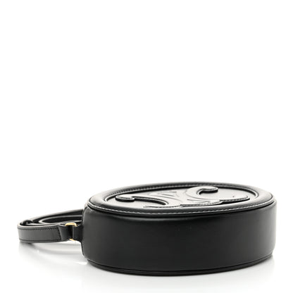 Celine Smooth Calfskin Cuir Triomphe Oval Bag Black 4 of 12