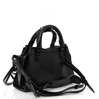 Balenciaga Grained Calfskin Neo Classic Black Hardware Mini City Black 3 of 10