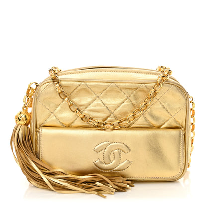 Chanel Metallic Lambskin Quilted Camera Case Gold 1 of 14