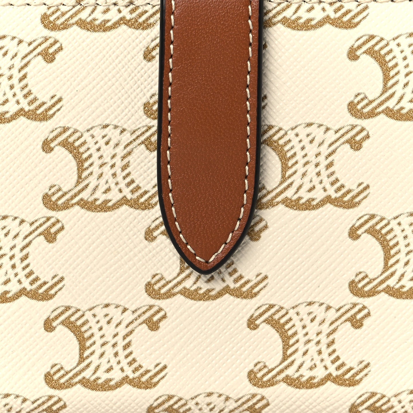 Canvas Triomphe Small Strap Wallet White