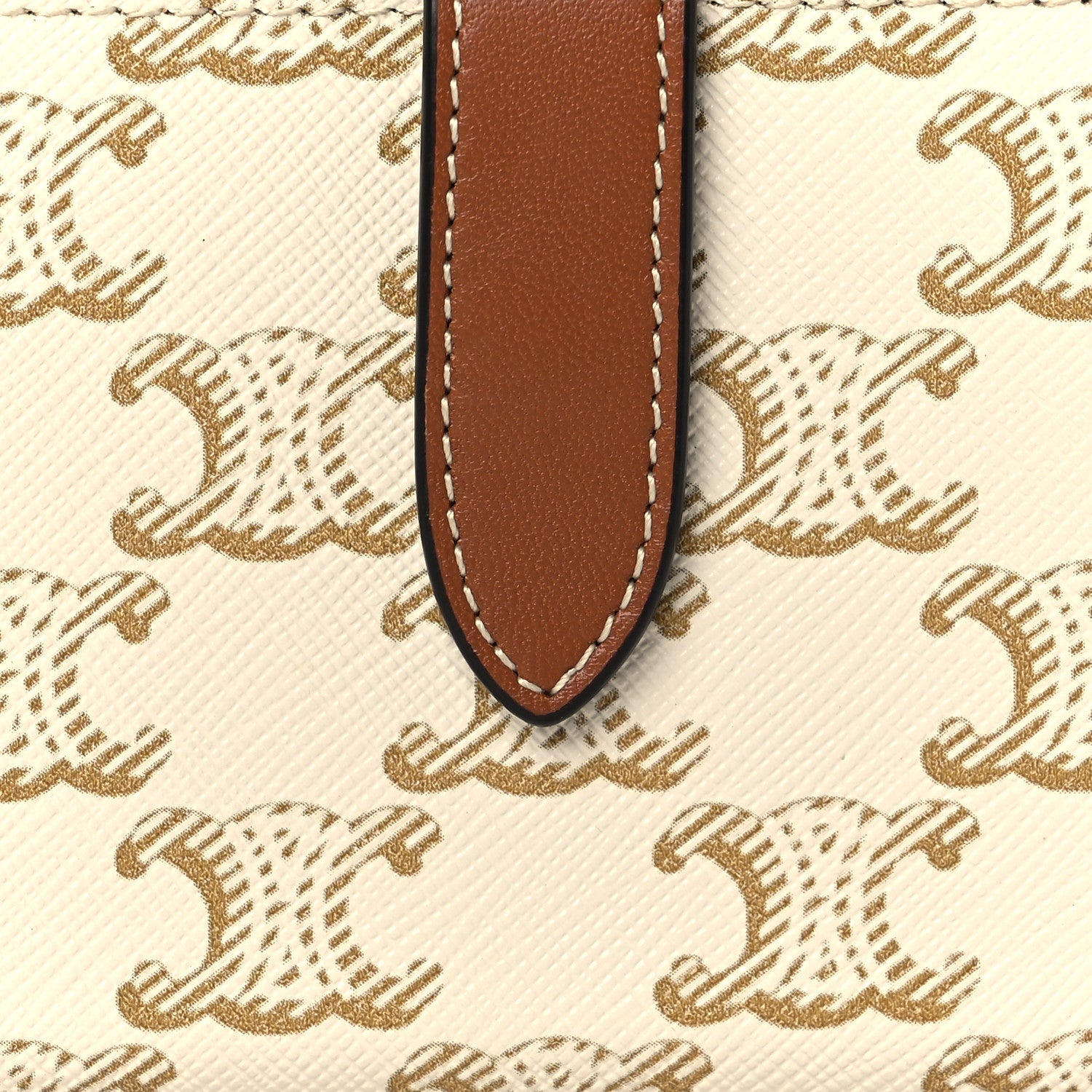 Celine Canvas Triomphe Small Strap Wallet White 7 of 7