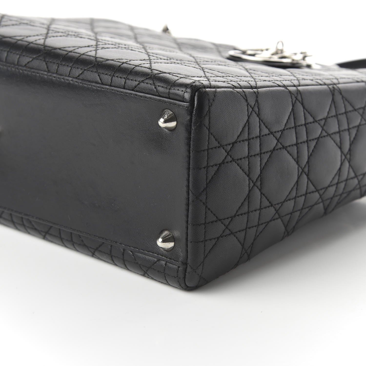 Christian Dior Lambskin Cannage Large Lady Dior Black 7 of 10