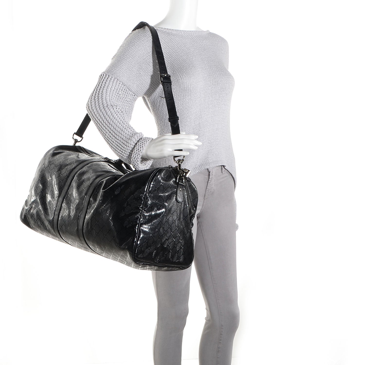 Gucci Imprime Monogram Large Carry On Duffle Black 2 of 7