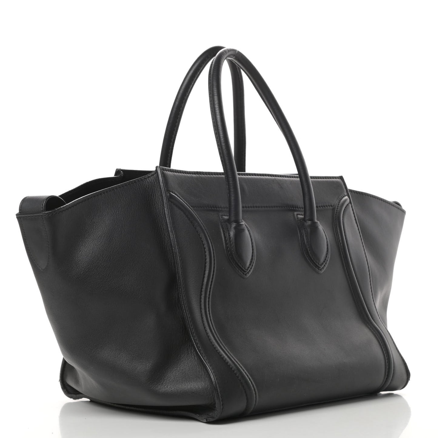 Smooth Calfskin Medium Phantom Luggage Black