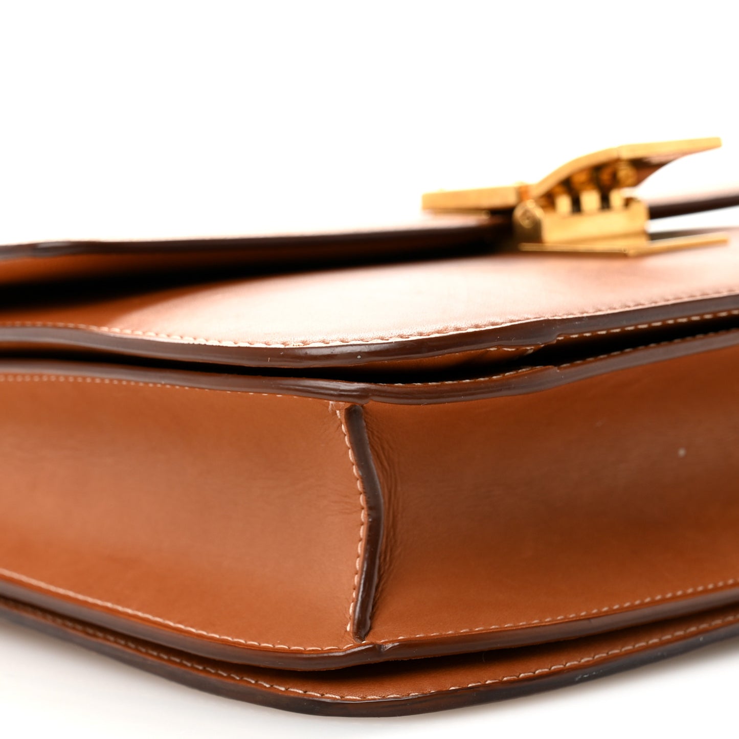 Natural Calfskin Medium Classic Box Flap Bag Tan
