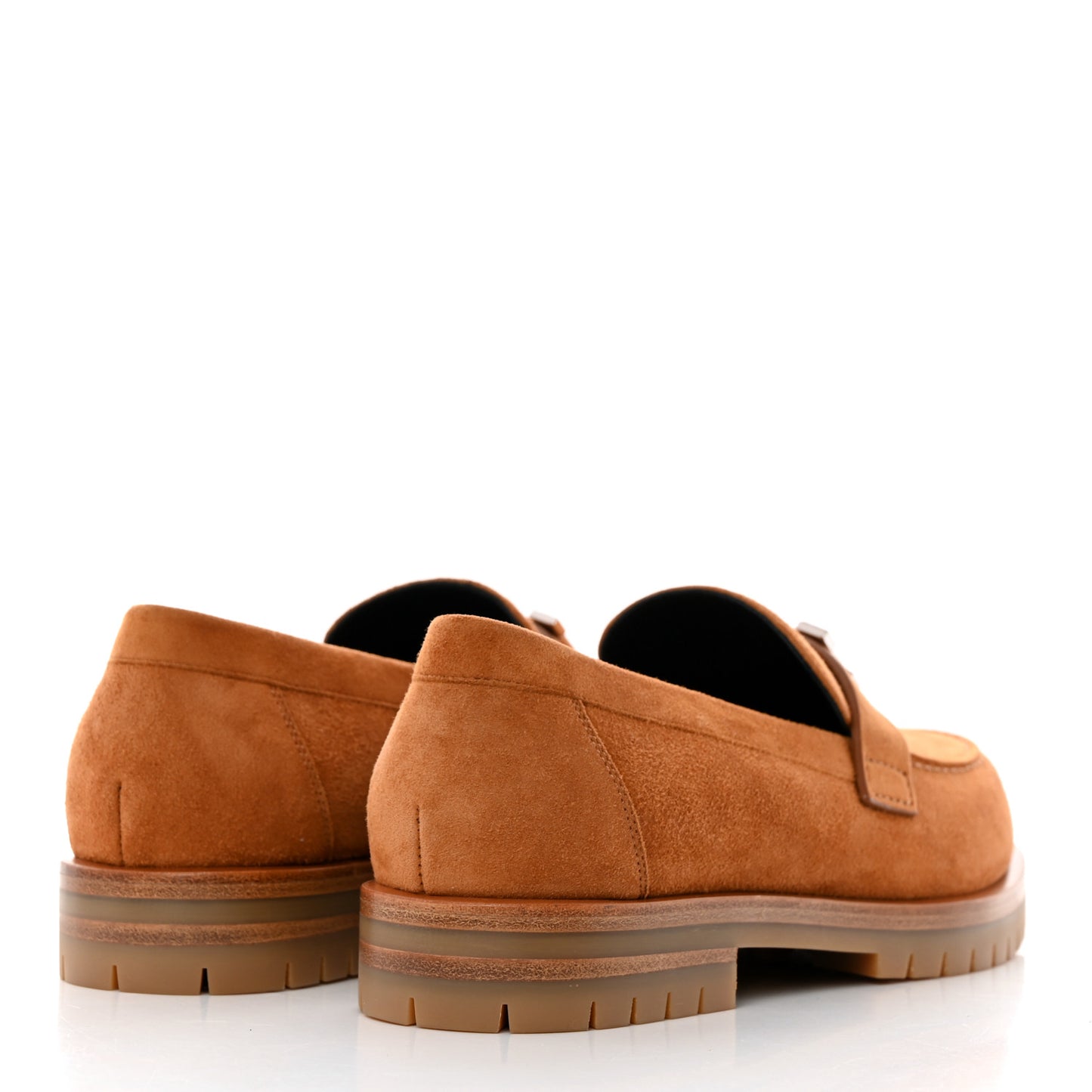Suede Goatskin Womens Faubourg Loafers 35.5 Naturel