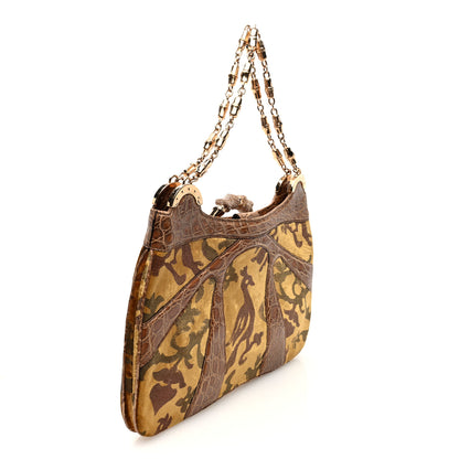 Gucci Velvet Alligator Tom Ford Jeweled Dragon Shoulder Bag Gold 3 of 10