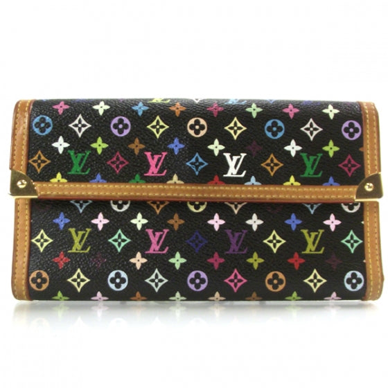 Louis Vuitton Monogram Multicolor Porte Tresor International Wallet Black 1 of 9