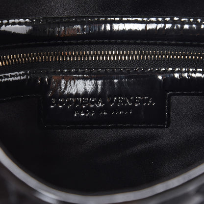 Bottega Veneta Patent Satin Intreccio Clutch Black 6 of 7