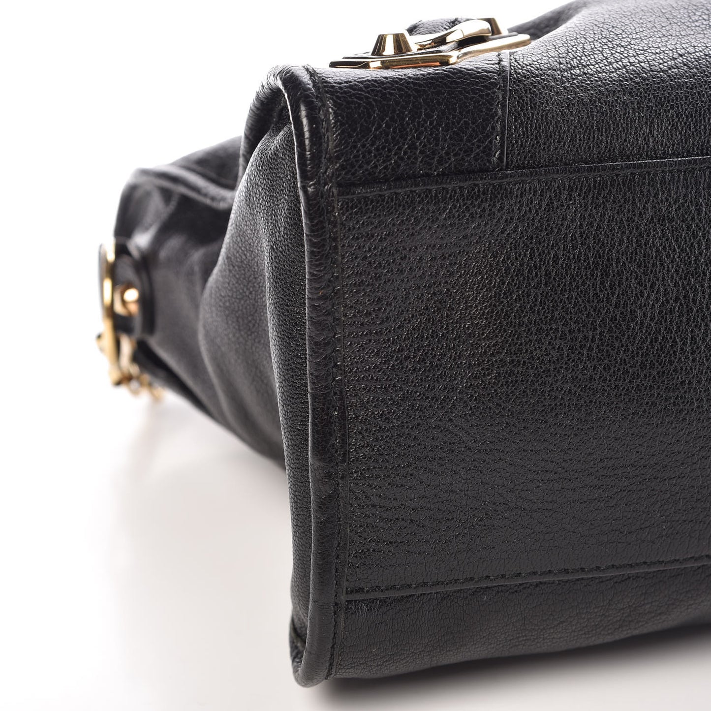 Chevre Gold Metallic Edge Hardware City Black