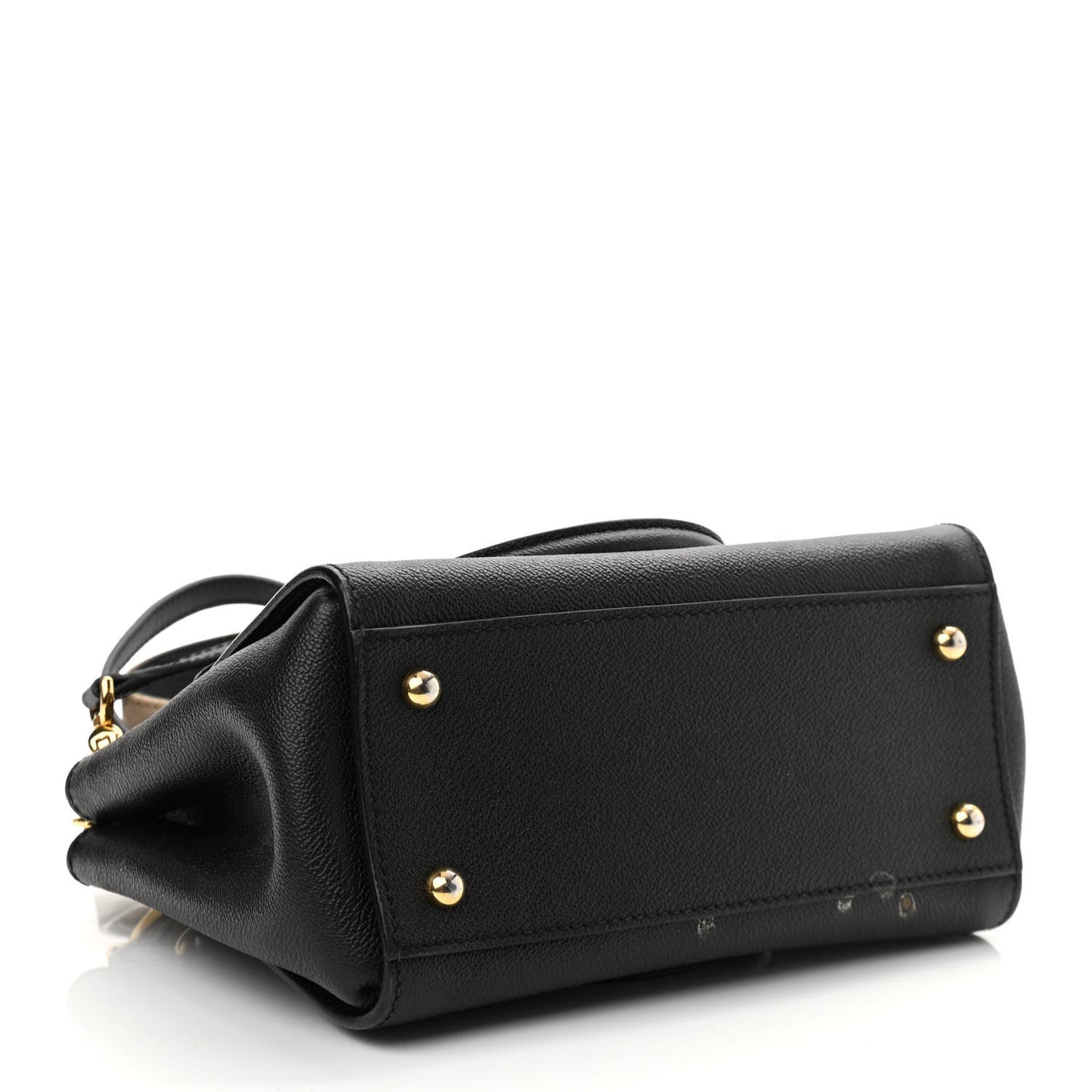 Soft Grain Calfskin Small Buckle Tote Black