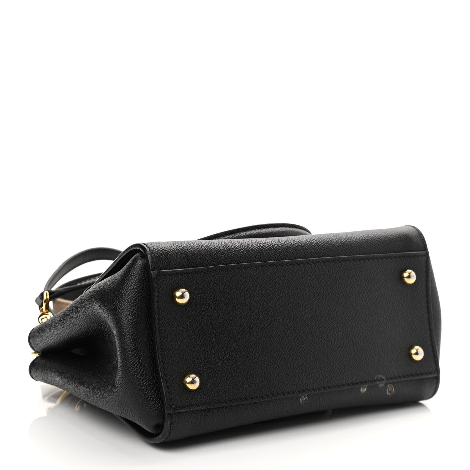Burberry Soft Grain Calfskin Small Buckle Tote Black 4 of 13