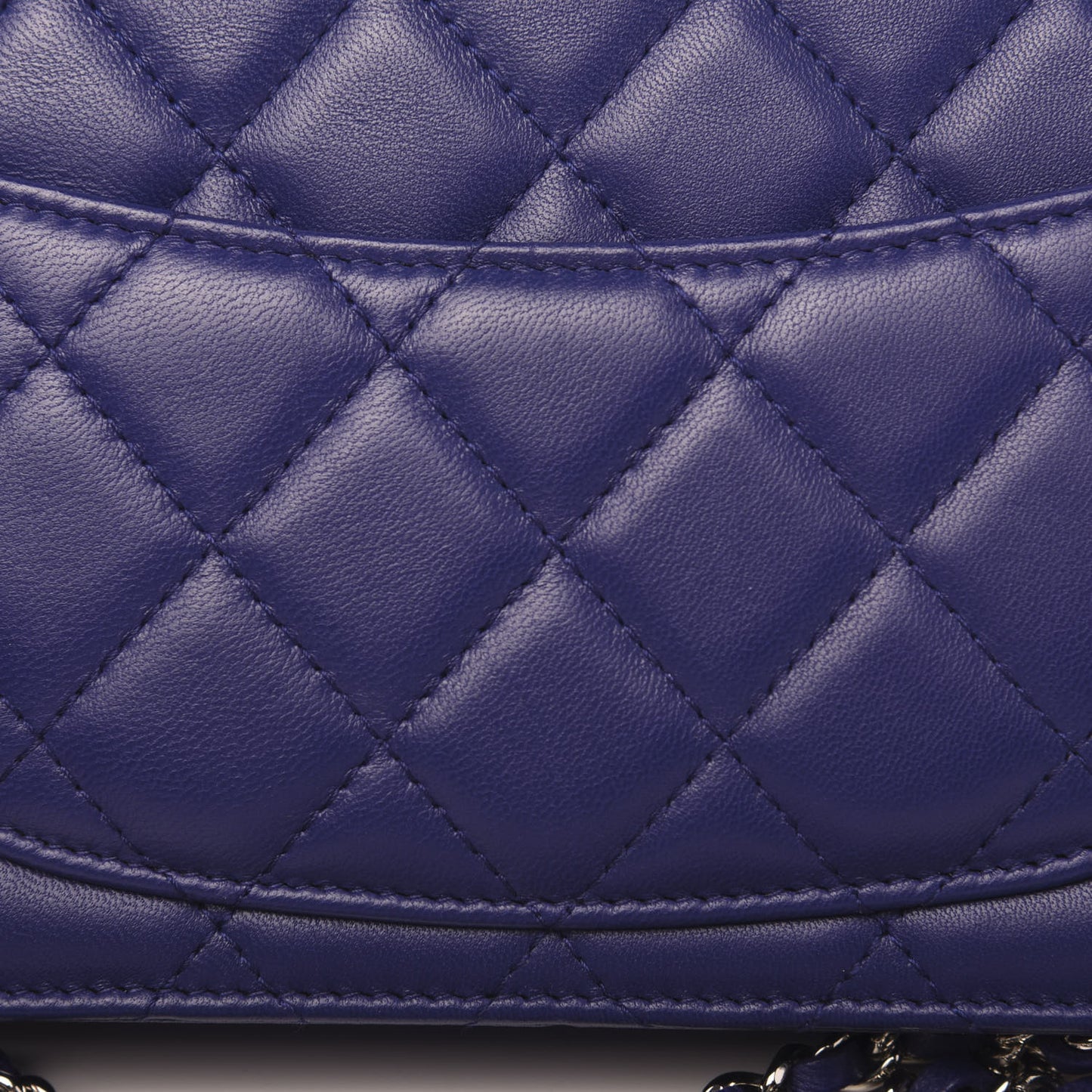 Lambskin Quilted Wallet On Chain WOC Purple