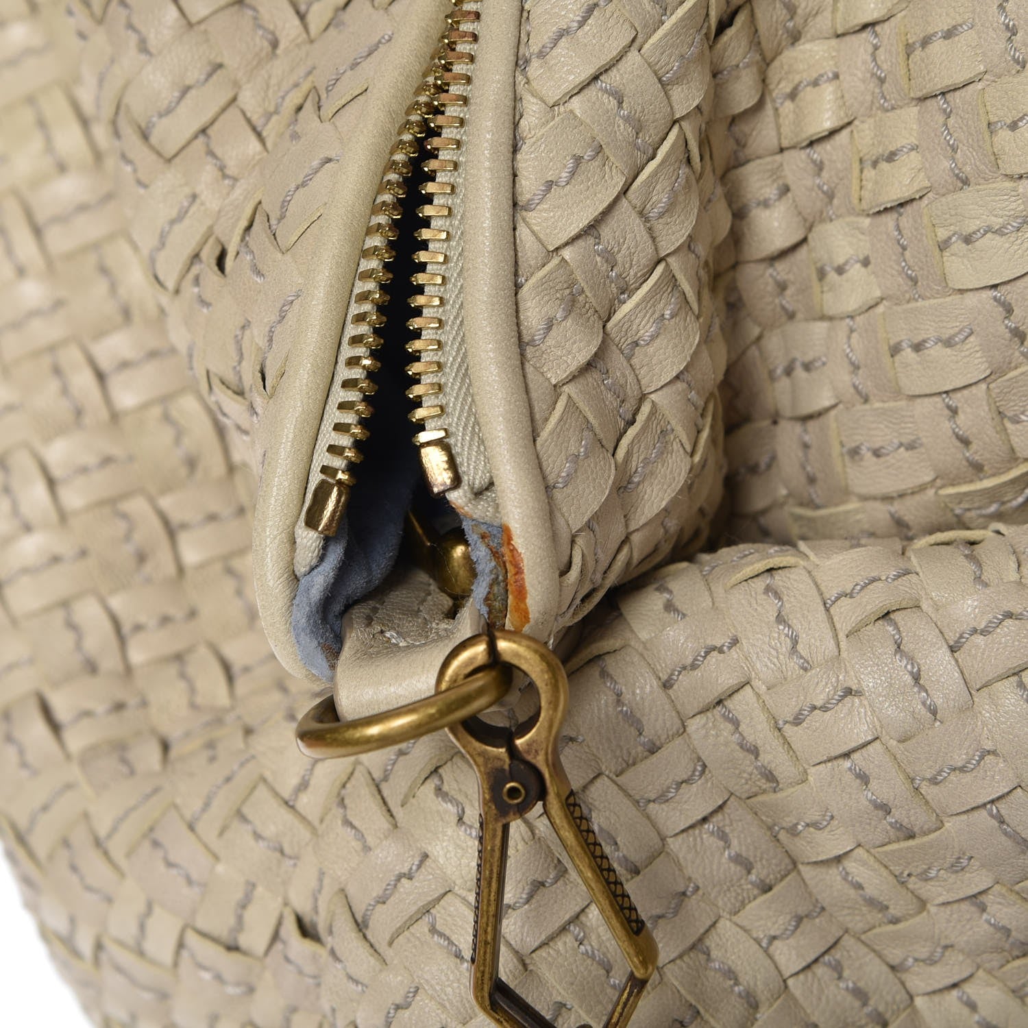 Bottega Veneta Nappa Linen Intrecciato Maxi Convertible Tote Mink 10 of 11