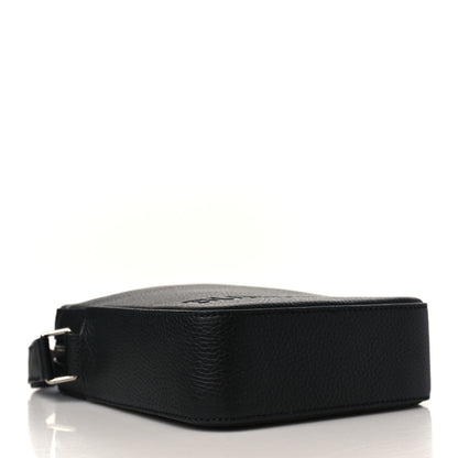 Burberry Pebbled Calfskin Logo Embossed Thornton Messenger Bag Black 4 of 9