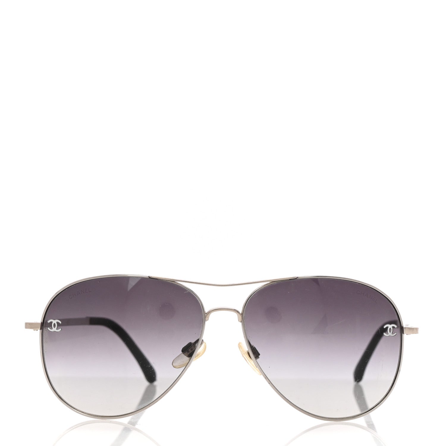 Chanel Aviator CC Sunglasses 4189-T-Q Silver 2 of 7