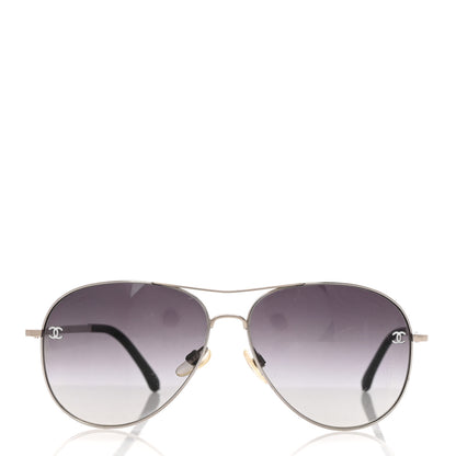 Chanel Aviator CC Sunglasses 4189-T-Q Silver 2 of 7