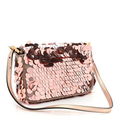 Fendi Satin Paillettes Catalan Mirror Mini Baguette 1997 Antico Rame 3 of 11