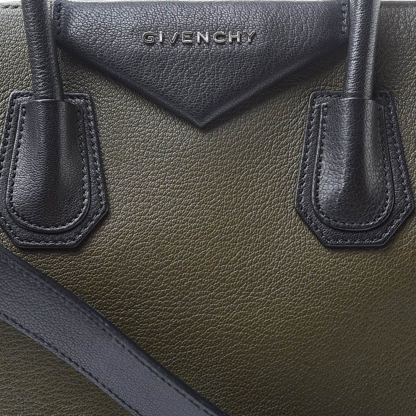 Sugar Goatskin Small Tri-Color Antigona Olive Black