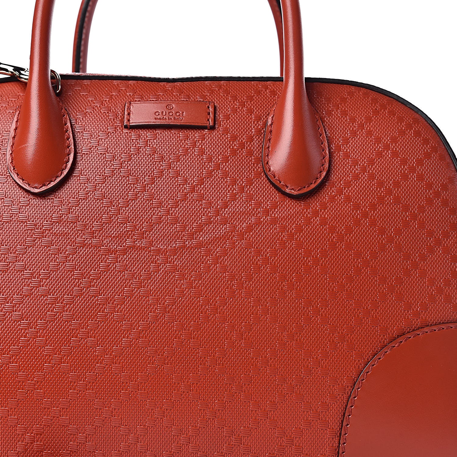 Gucci Calfskin Diamante Small Top Handle Bag Red 9 of 12