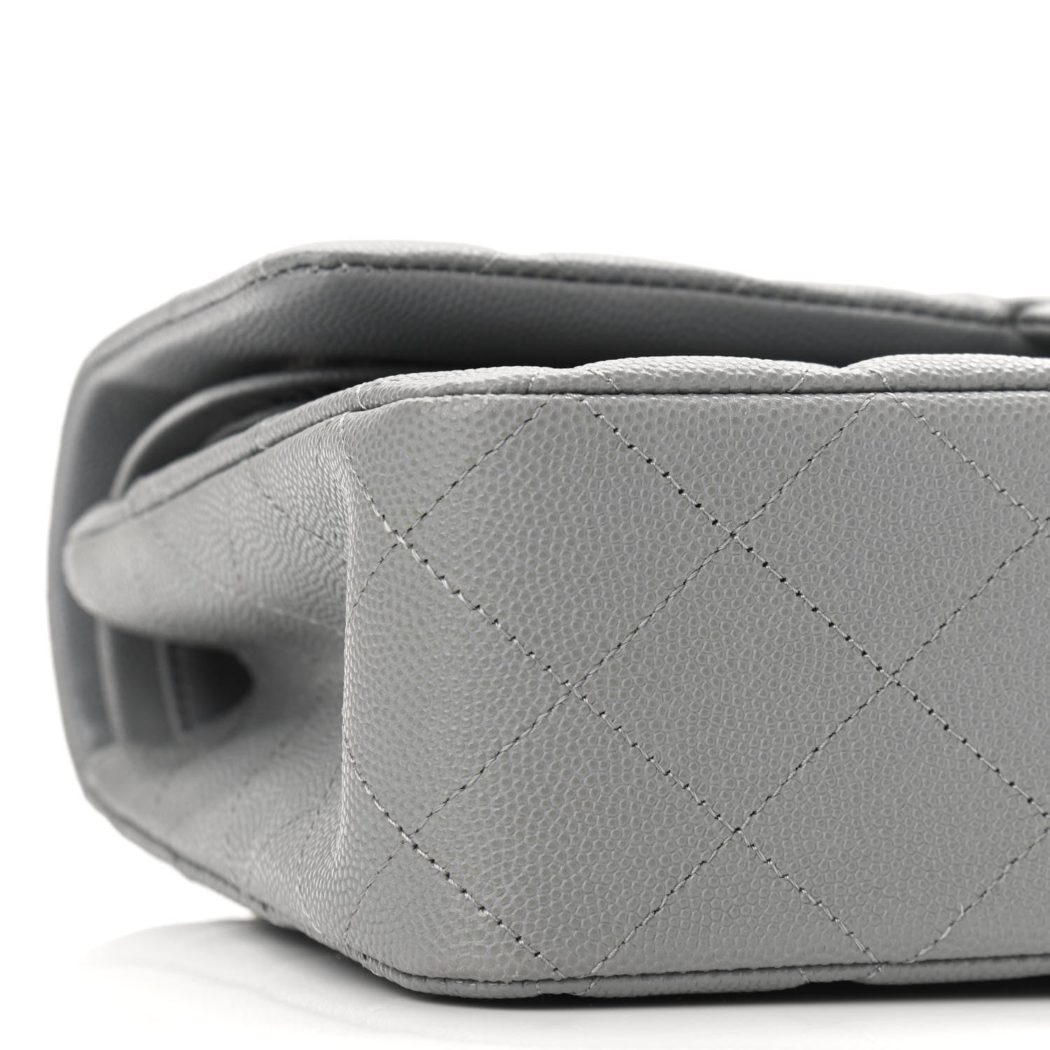 Chanel Caviar Quilted Medium Double Flap Grey 9 of 11