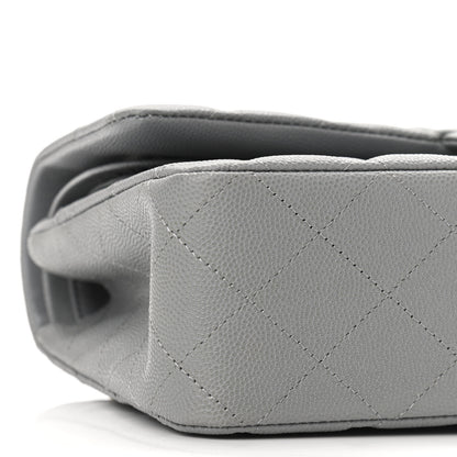 Chanel Caviar Quilted Medium Double Flap Grey 9 of 11