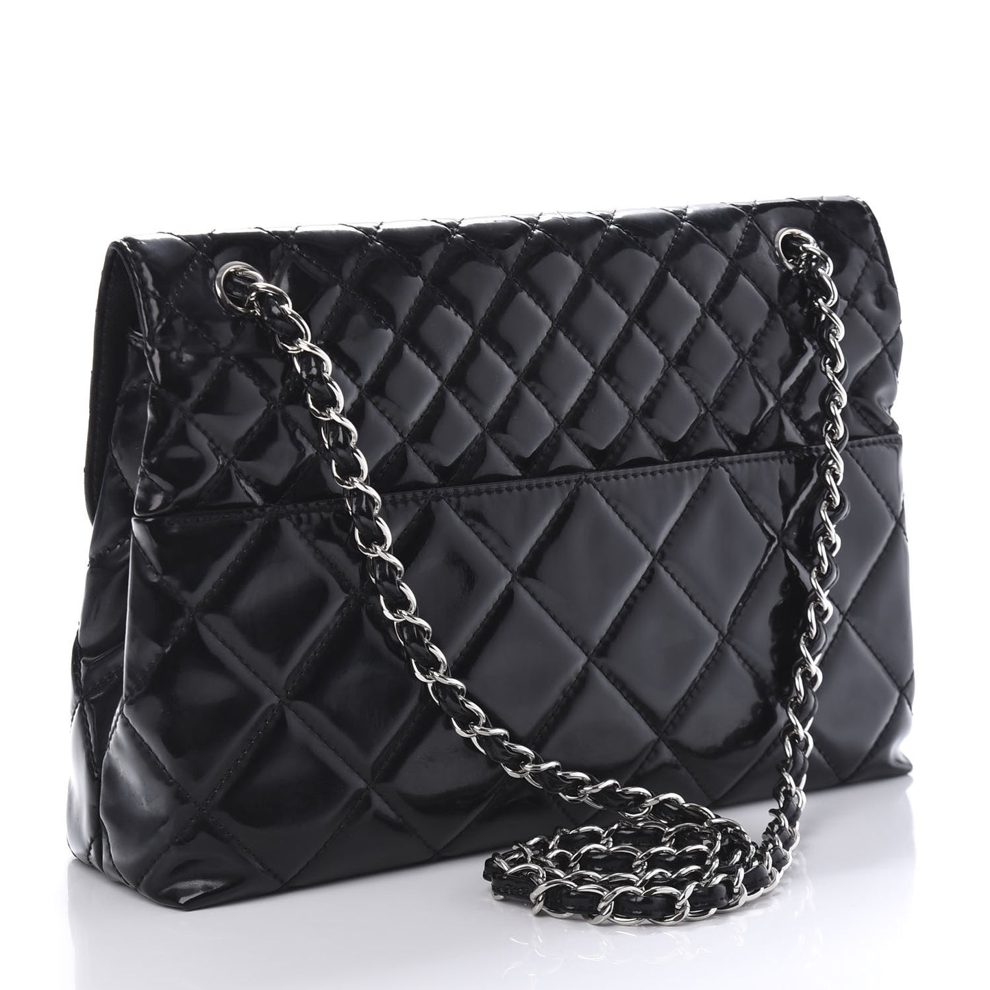 Vinyl Quilted In the Business Flap Bag Black