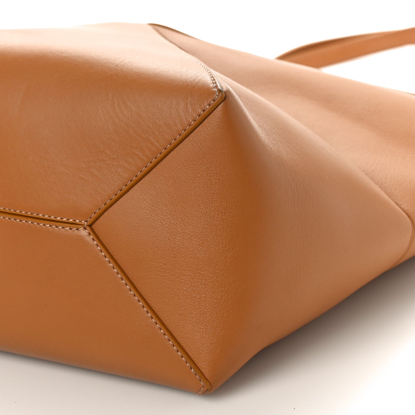 Shiny Calfskin Medium Puzzle Fold Tote Warm Desert