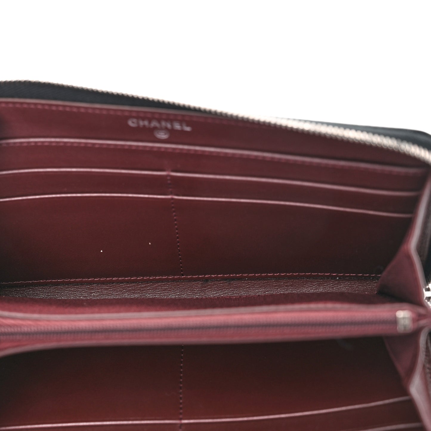 Caviar Quilted Large Gusset Zip Around Wallet Black