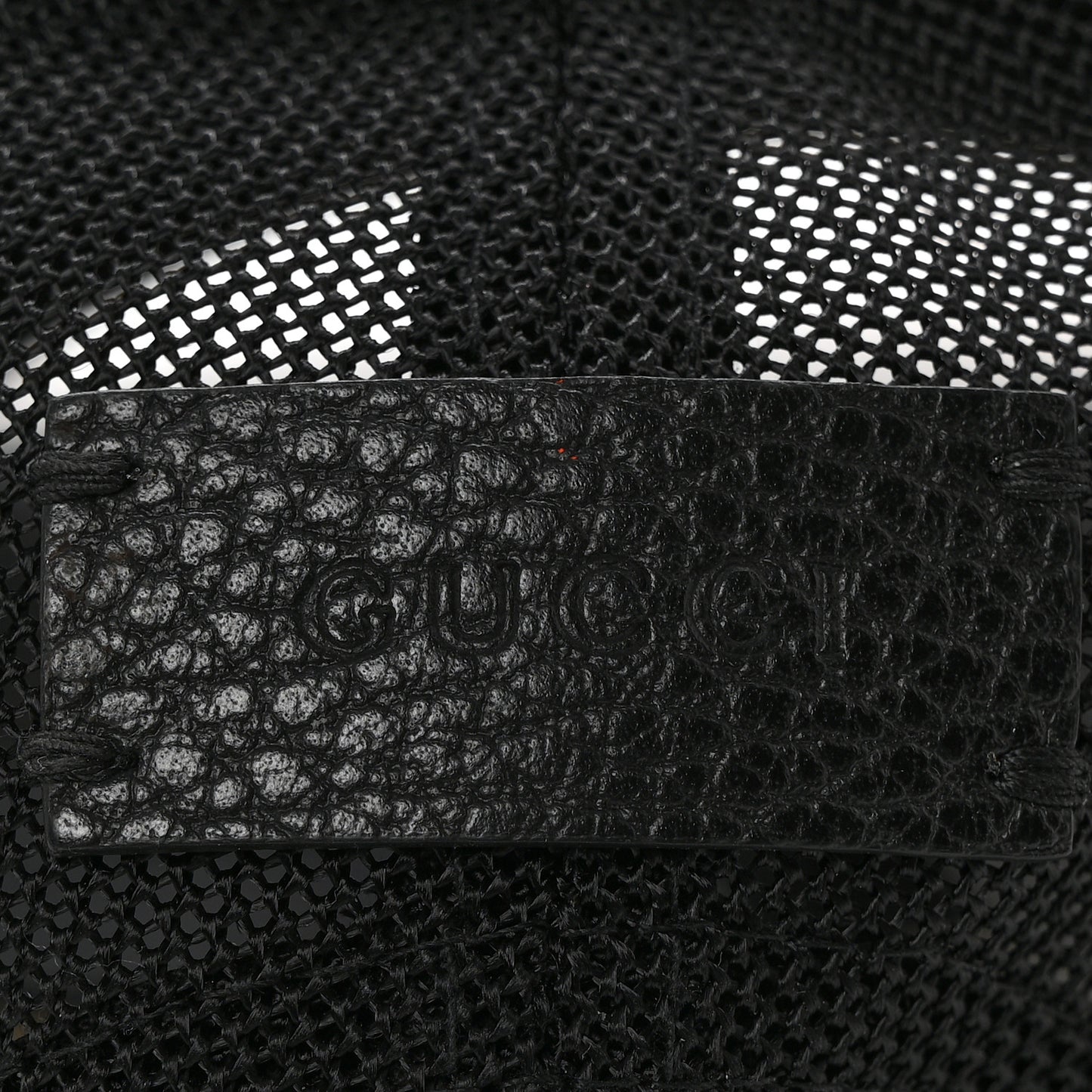 Nylon Light Mesh Dollar Calfskin GG Monogram Baseball Hat M Black
