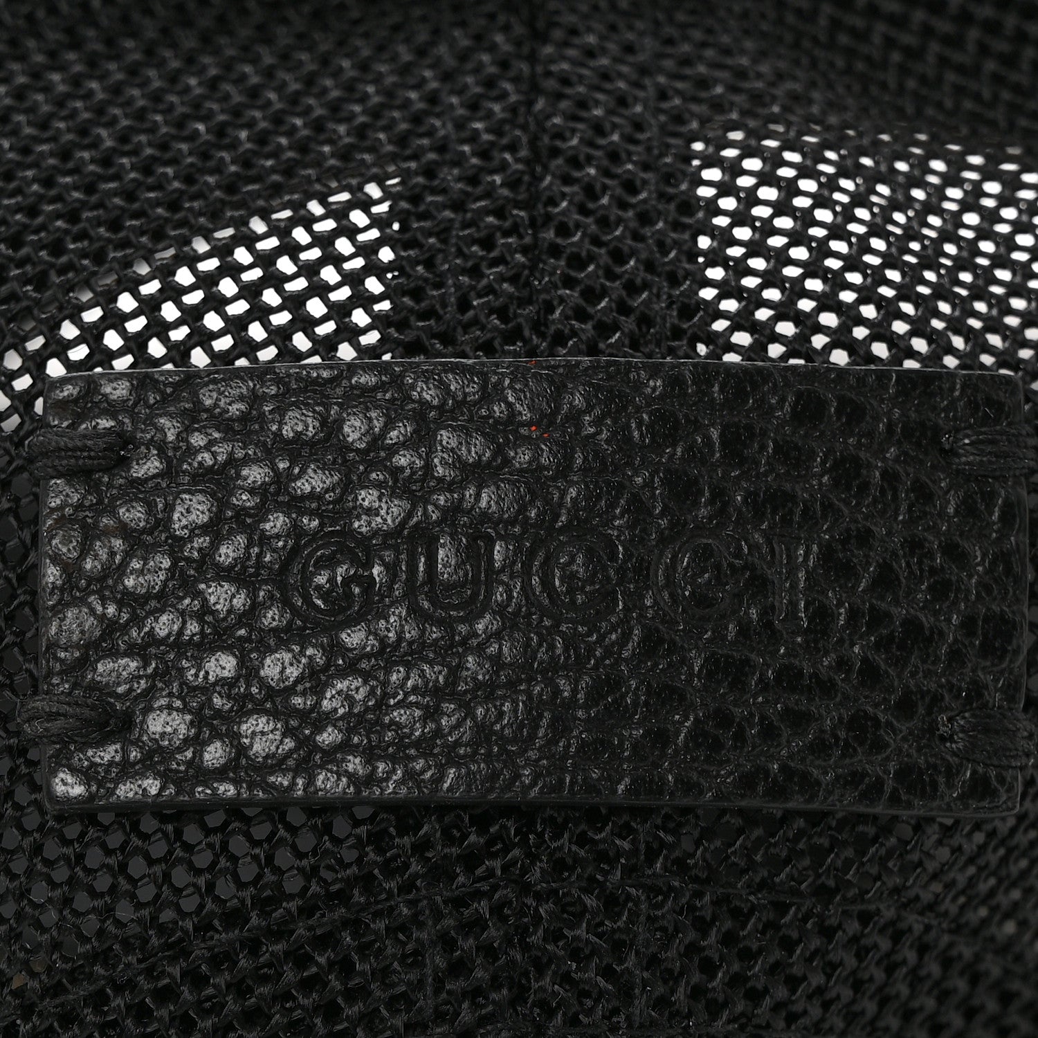 Gucci Nylon Light Mesh Dollar Calfskin GG Monogram Baseball Hat M Black 7 of 9