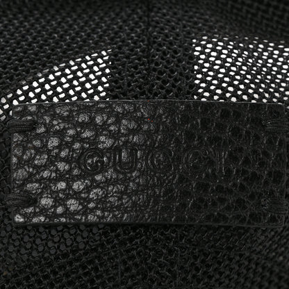 Gucci Nylon Light Mesh Dollar Calfskin GG Monogram Baseball Hat M Black 7 of 9