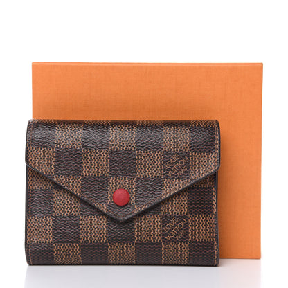 Louis Vuitton Damier Ebene Victorine Wallet Red 10 of 10