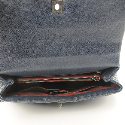 Chanel Caviar Quilted Small Coco Handle Flap Navy 5 of 10