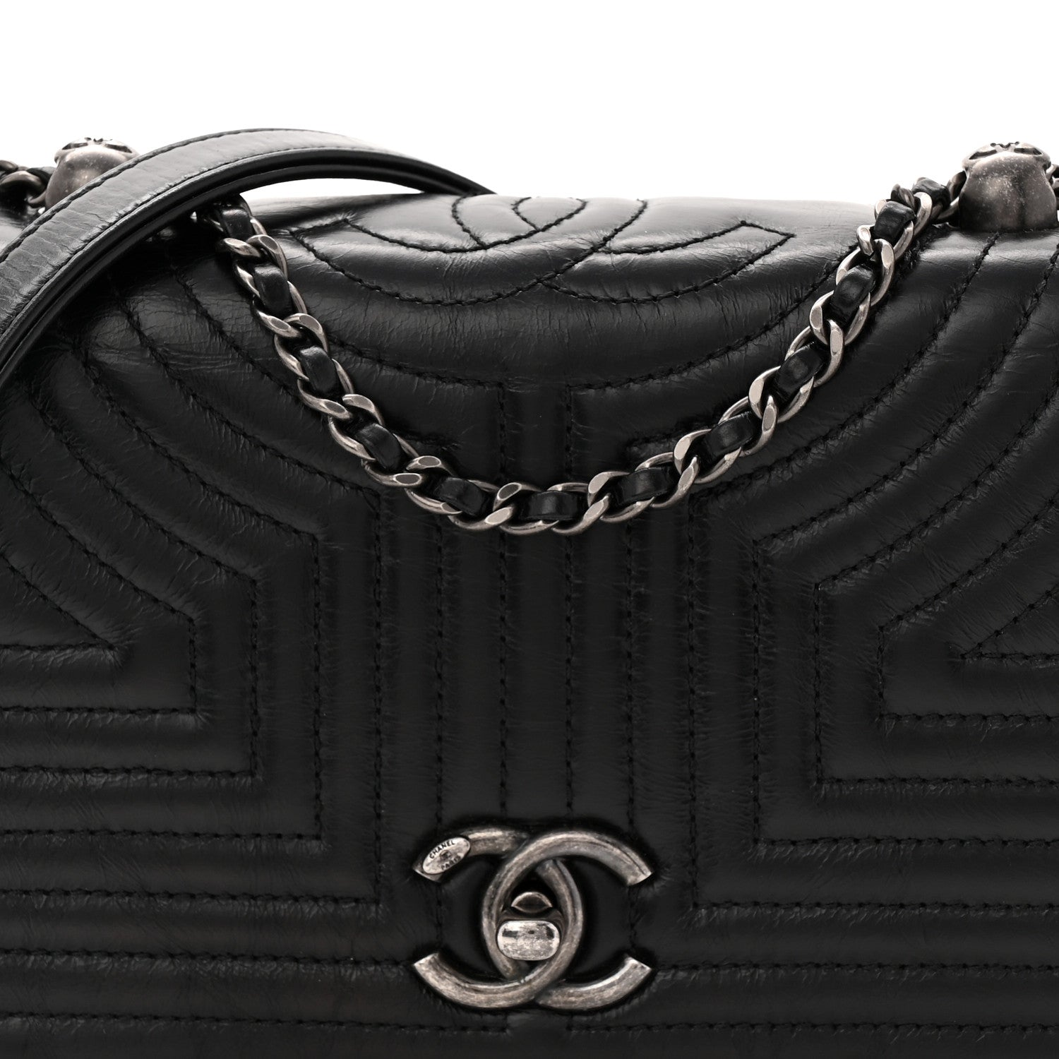 Chanel Glazed Calfskin Quilted Small Korean Garden Flap Black 8 of 10