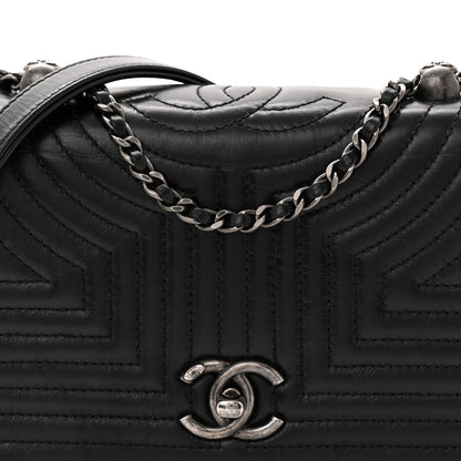 Chanel Glazed Calfskin Quilted Small Korean Garden Flap Black 8 of 10