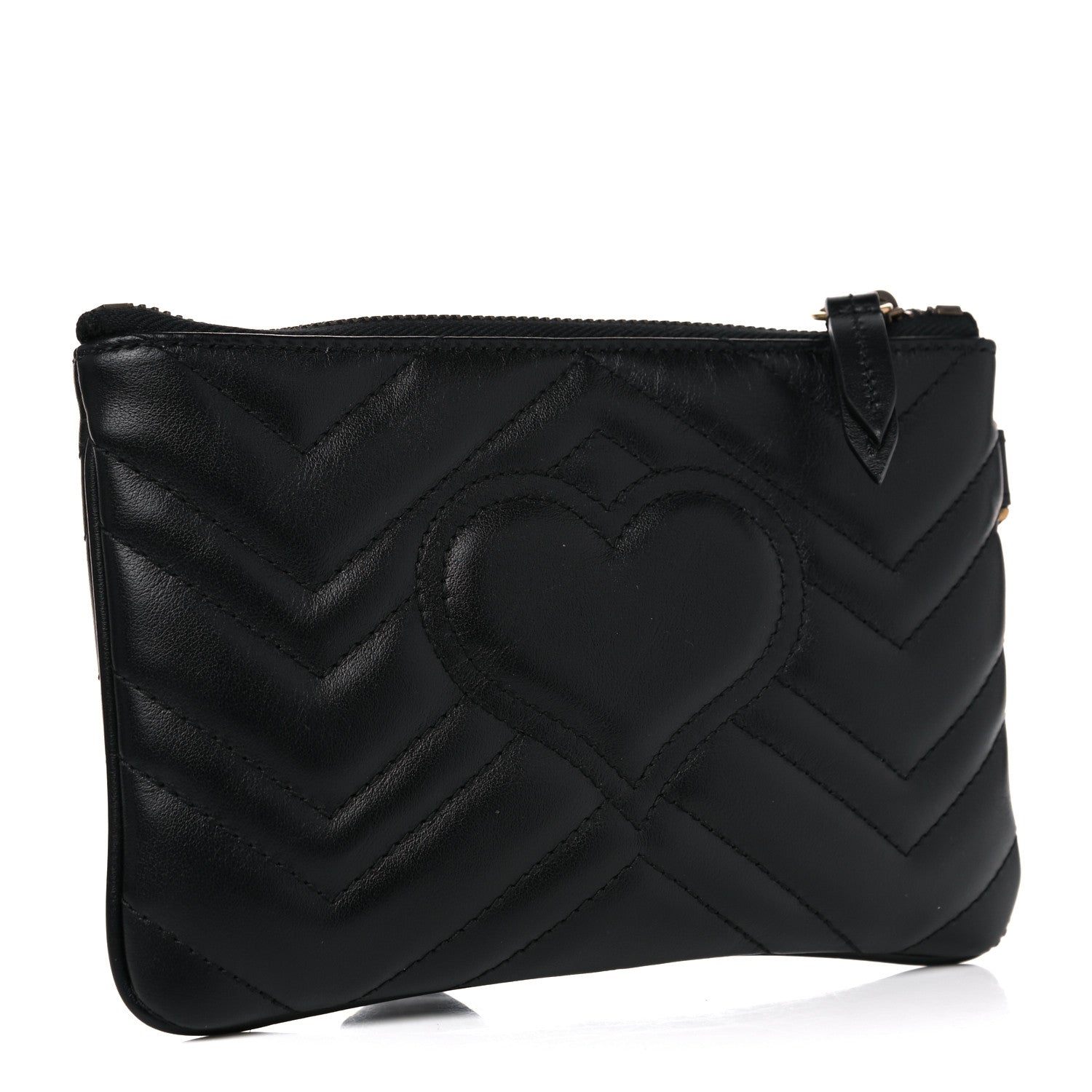Gucci Calfskin Matelasse GG Marmont Wrist Wallet Black 3 of 10