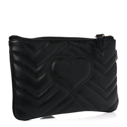 Gucci Calfskin Matelasse GG Marmont Wrist Wallet Black 3 of 10