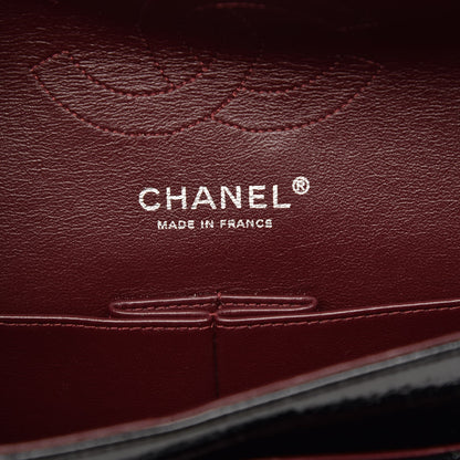 Chanel Distressed Patent Quilted Medium Double Flap Black 6 of 7