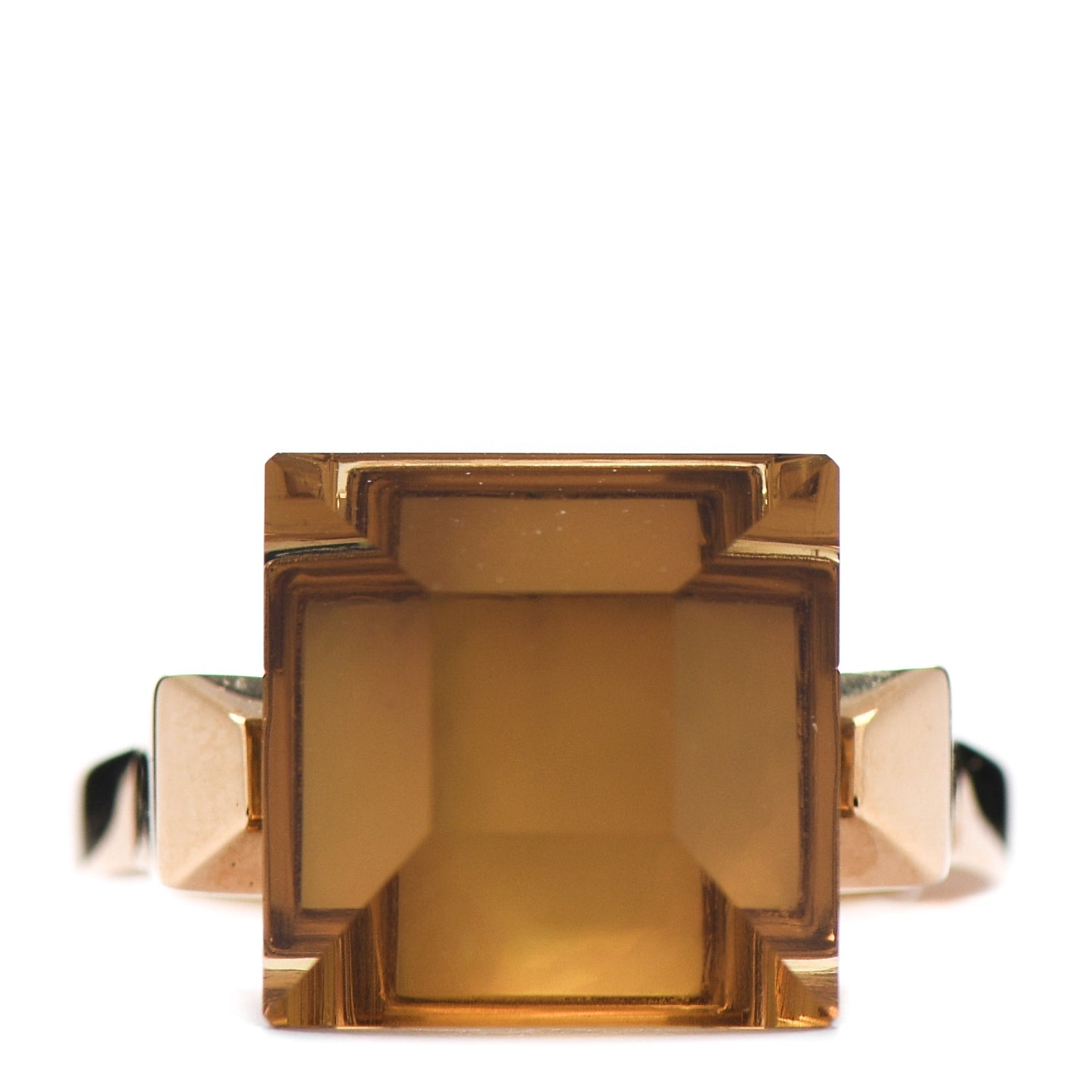 18K Yellow Gold Smoky Quartz Chiodo Ring 54 6.75