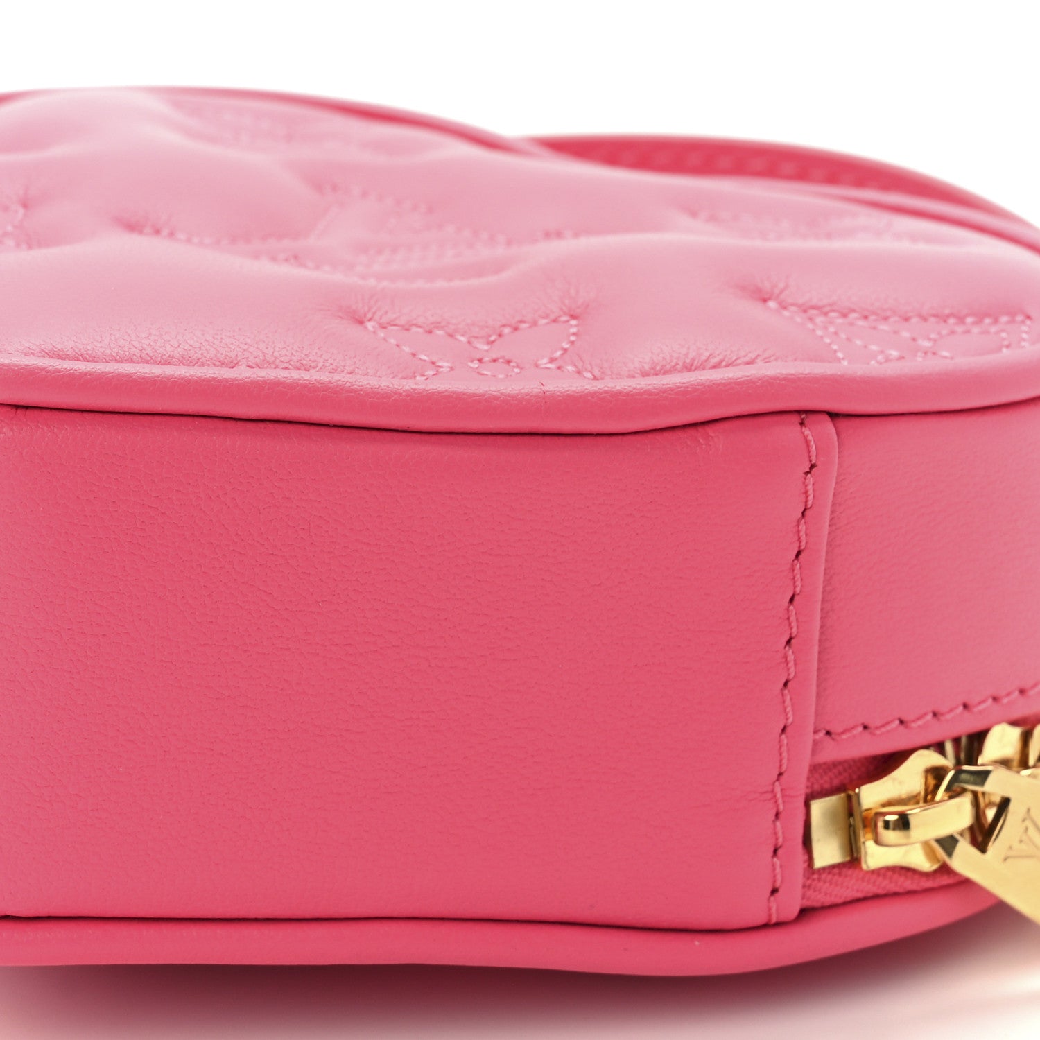Louis Vuitton Calfskin Embroidered Monogram Pop My Heart Bag Pouch Dragon Fruit Pink 10 of 10