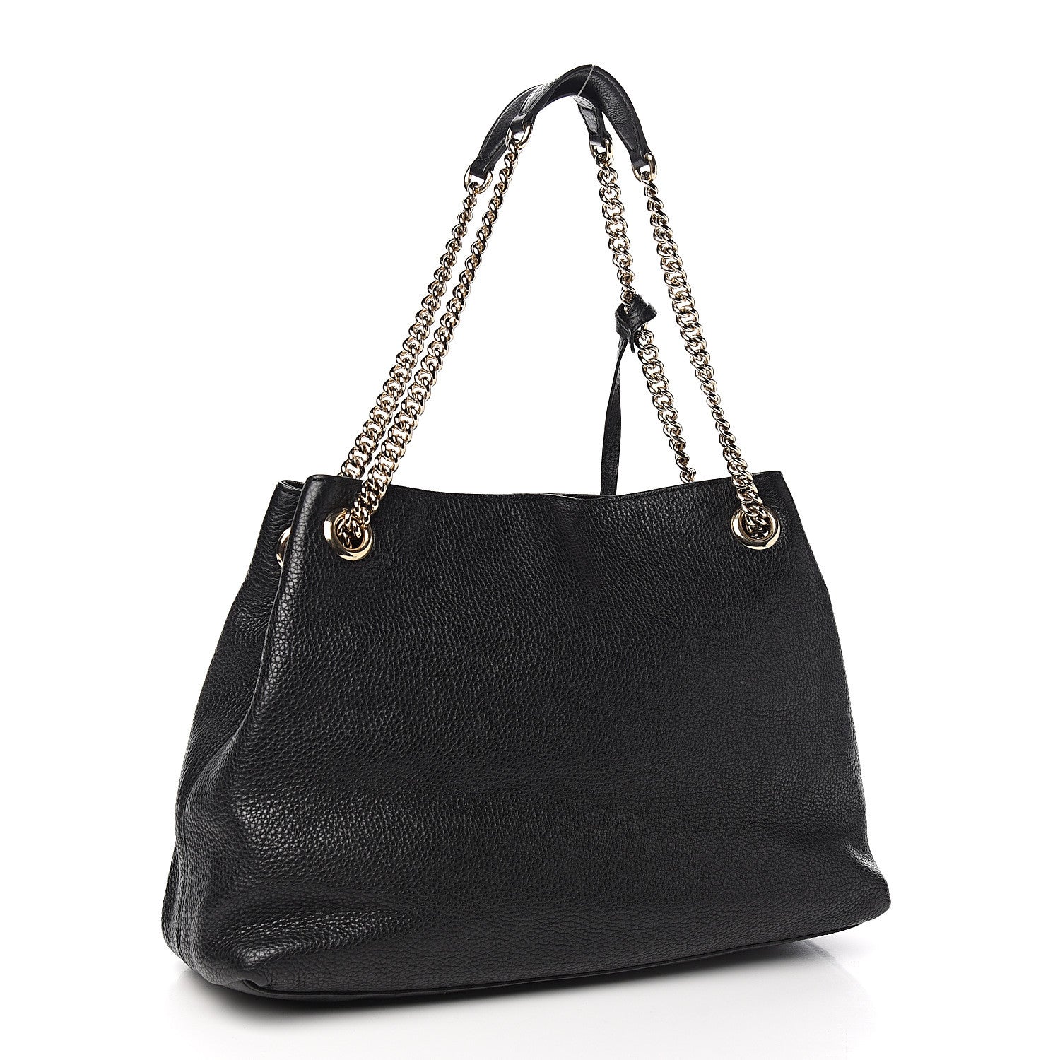 Gucci Pebbled Calfskin Medium Soho Chain Shoulder Bag Black 2 of 9
