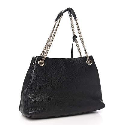 Gucci Pebbled Calfskin Medium Soho Chain Shoulder Bag Black 2 of 9